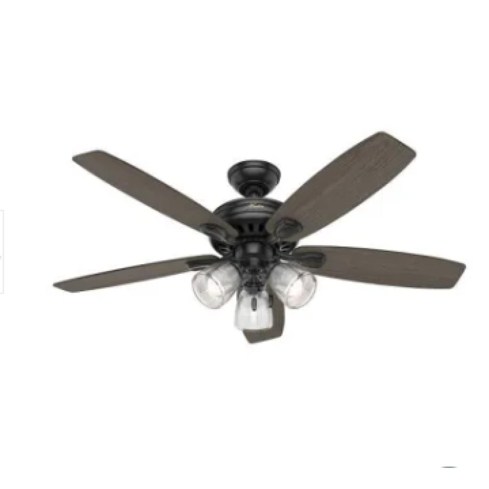 DALLAS LOCATION - Hunter Highbury II 52 In. LED Indoor Matte Black Ceiling Fan With Light Kit PALLET-(30 UNITS)