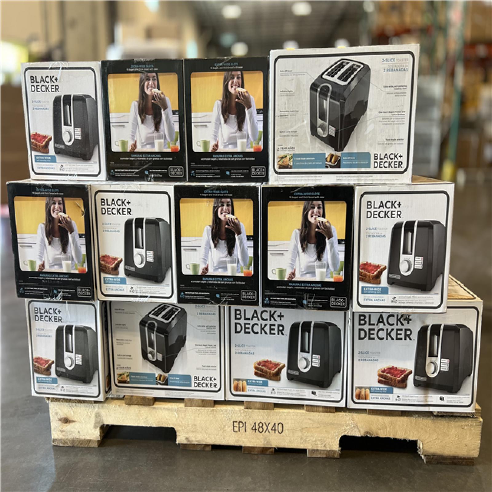 DALLAS LOCATION - BULLSEYE BLACK+DECKER 2-Slice Toaster,Extra Wide Slots PALLET - (42 UNITS)
