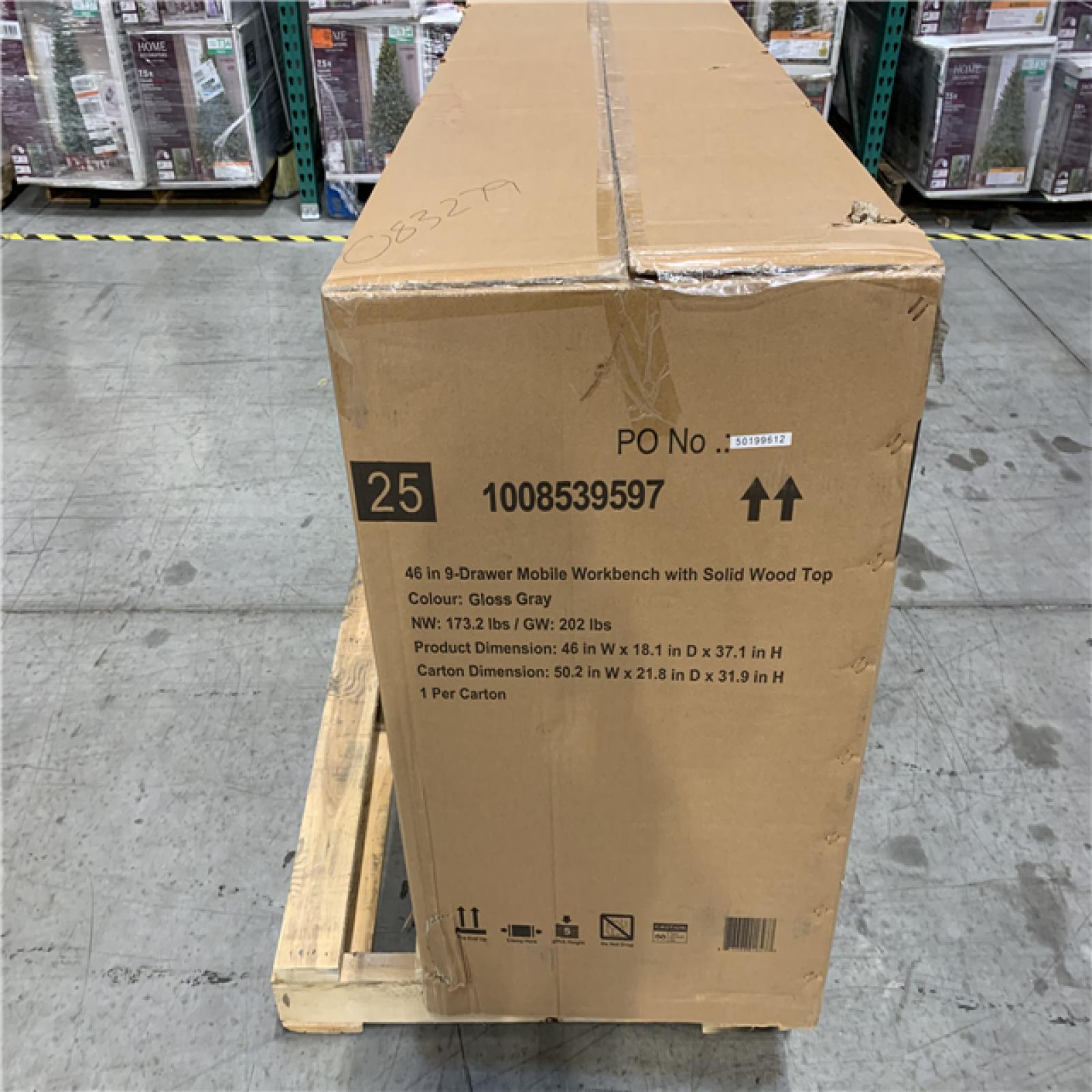 DALLAS LOCATION - HUSKY 46IN 9 DRAWER MOBILE WORKBENCH