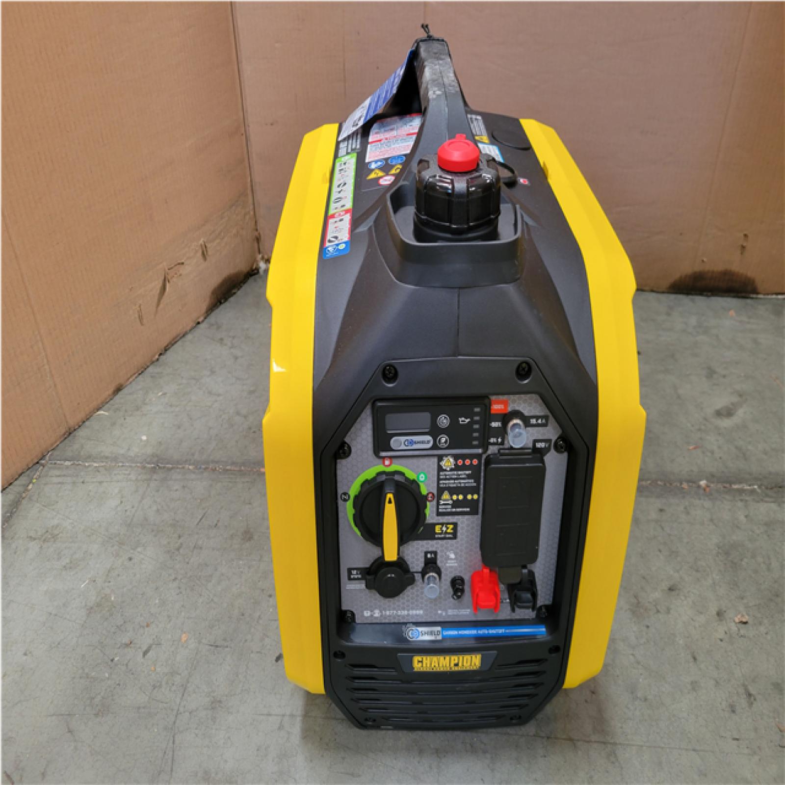 CALIFORNIA AS-IS CHAMPION 2500/1850-Watt Recoil Start Gasoline/Propane Powered Dual Fuel Inverter Generator with Quiet Technology and CO Shield