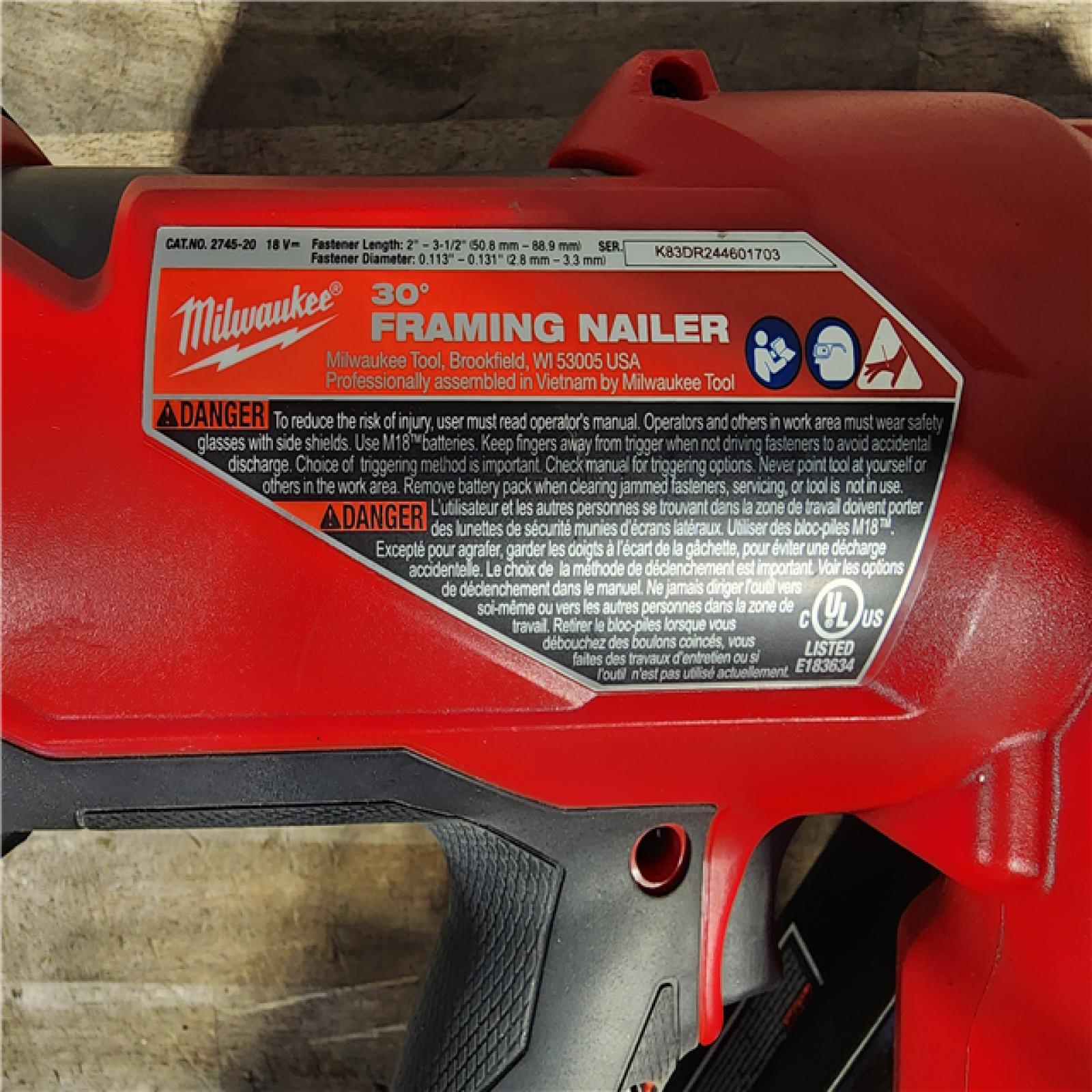 HOUSTON LOCATION - AS-IS M18 FUEL 3-1/2 in. 18-Volt 30-Degree Lithium-Ion Brushless Cordless Framing Nailer (Tool-Only)