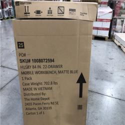 DALLAS LOCATION- AS-IS Husky Tool Storage Heavy Duty 84 in. W x 24 in. D Matte Blue Mobile Workbench Cabinet