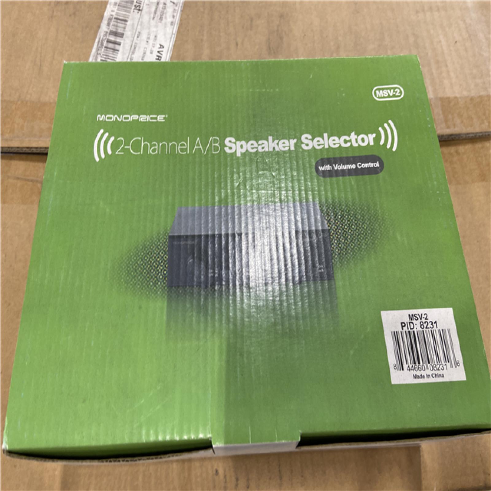 NEW! - Monoprice Dual Source 2-Channel A/B Speaker Selector With Volume Control, Up To 100 Watts Per Channel