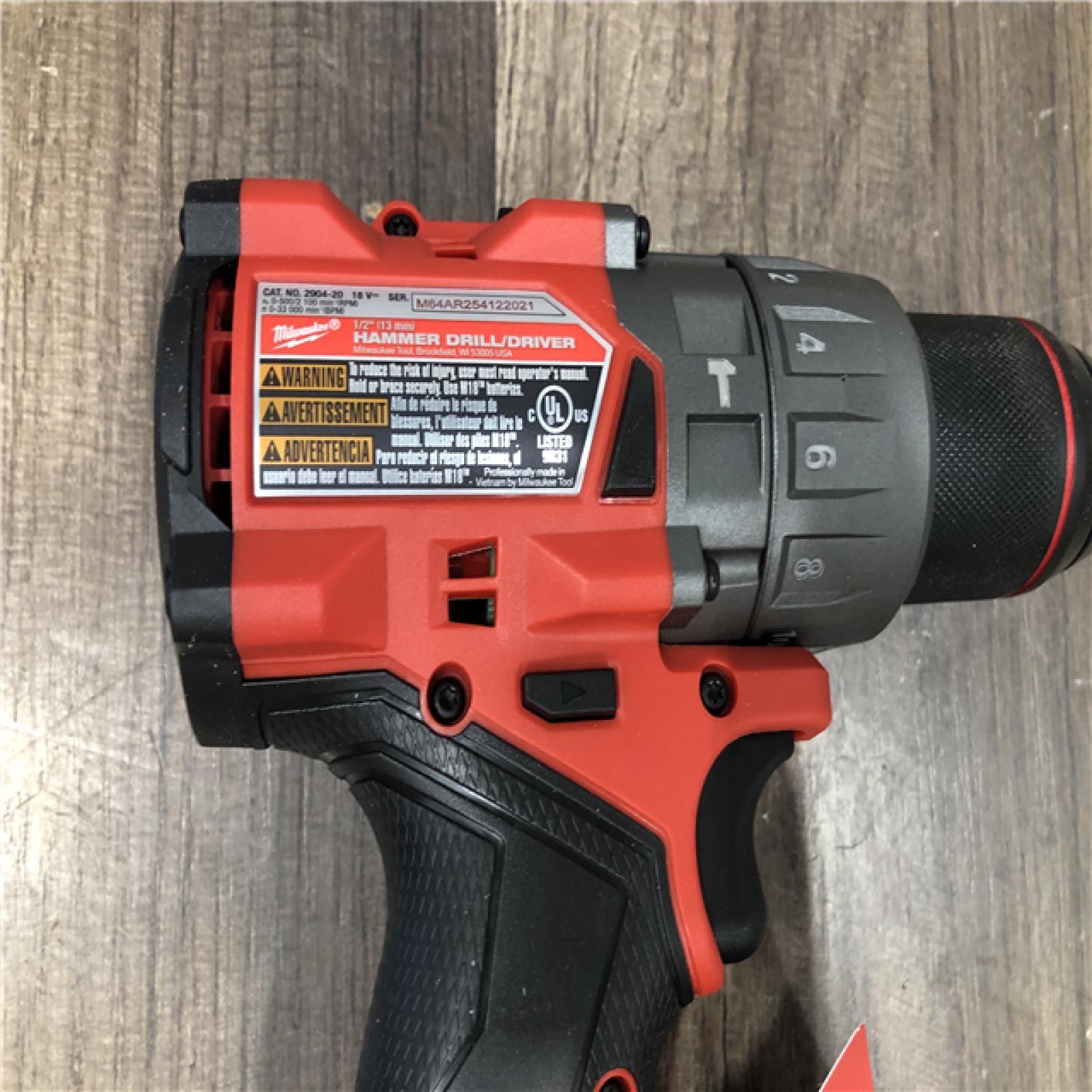 AS-IS Milwaukee  FUEL 18V Lithium-Ion Brushless Cordless 1/2 in. Hammer Drill/Driver (Tool-Only)