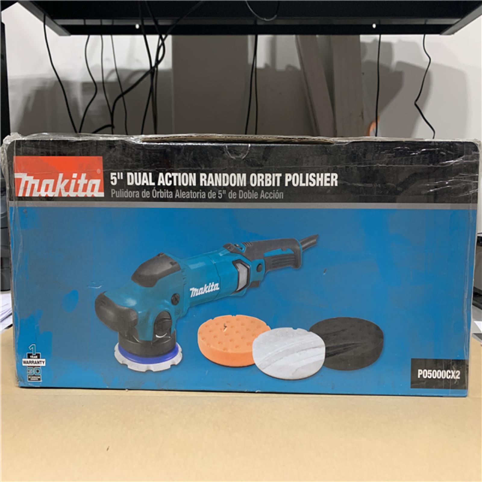 AS-IS - Makita 5 in. Dual Action Random Orbit Polisher with Foam Pads and Bag