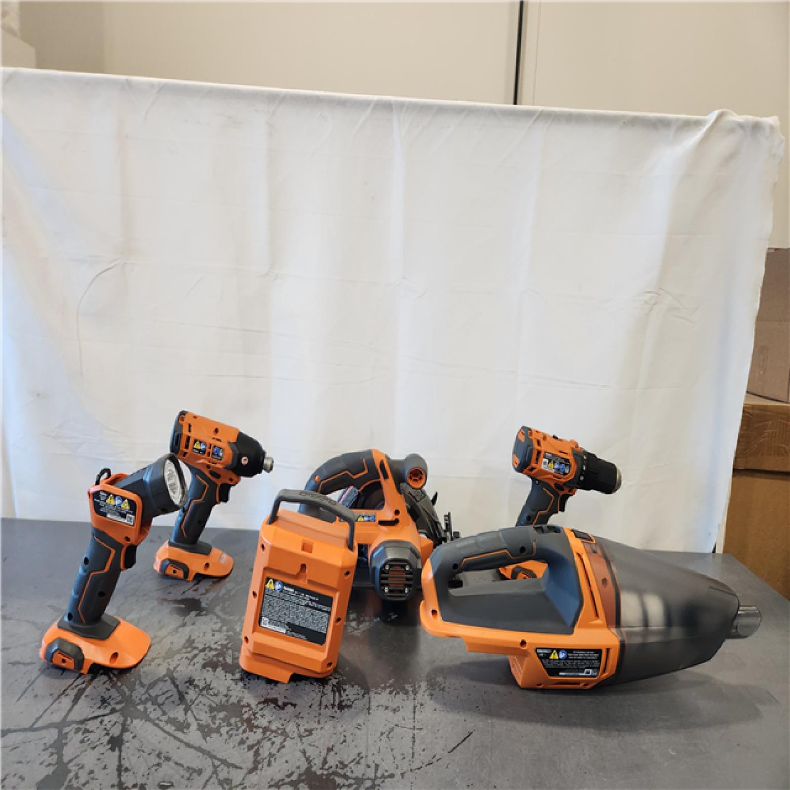 AS-IS- 18V Cordless 6-Tool Combo Kit with 2.0 Ah Battery  Charger  and Tool Bag