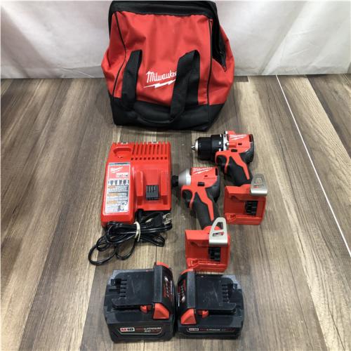 AS-IS Milwaukee 18-Volt Lithium-Ion Brushless Cordless Compact Hammer Drill/Impact Combo Kit
