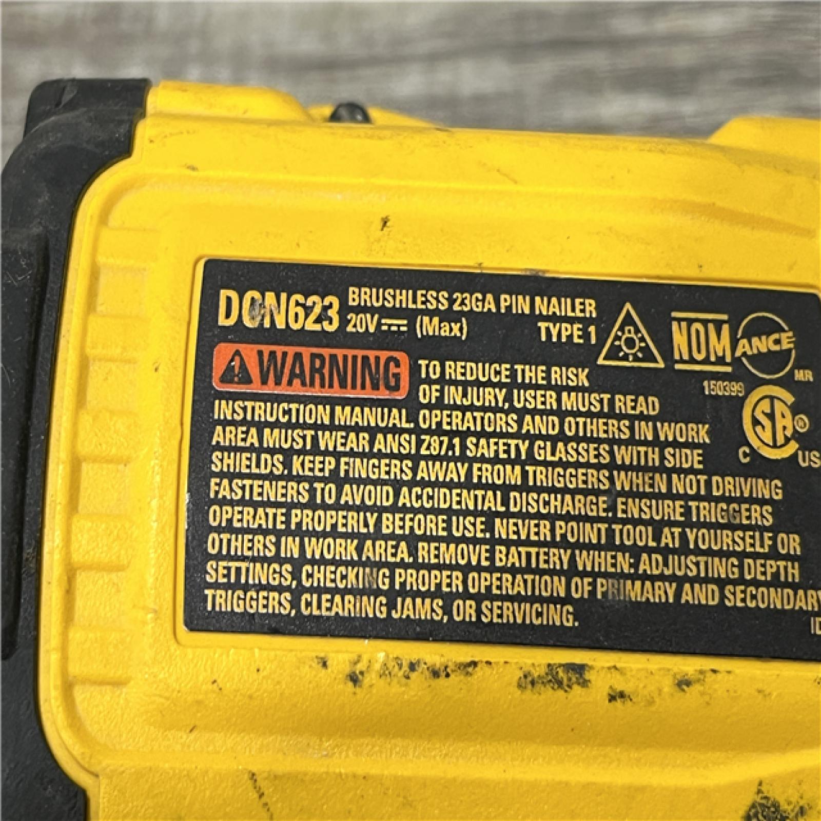 AS-IS DEWALT ATOMIC 20V MAX Lithium Ion Cordless 23 Gauge Pin Nailer (Tool Only)
