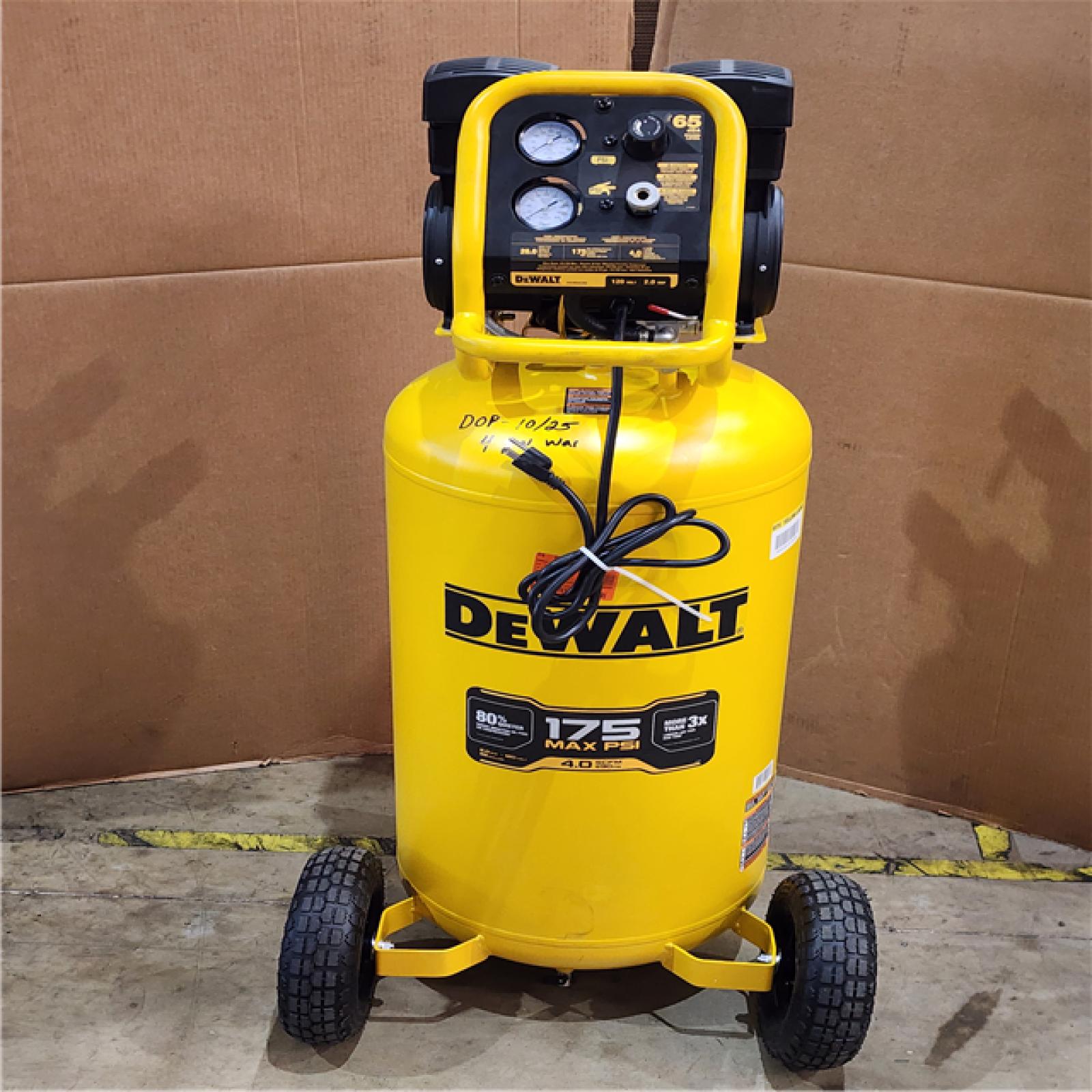HOUSTON LOCATION - AS-IS DEWALT 26 Gal. 175 PSI Ultra Quiet Portable Electric Air Compressor