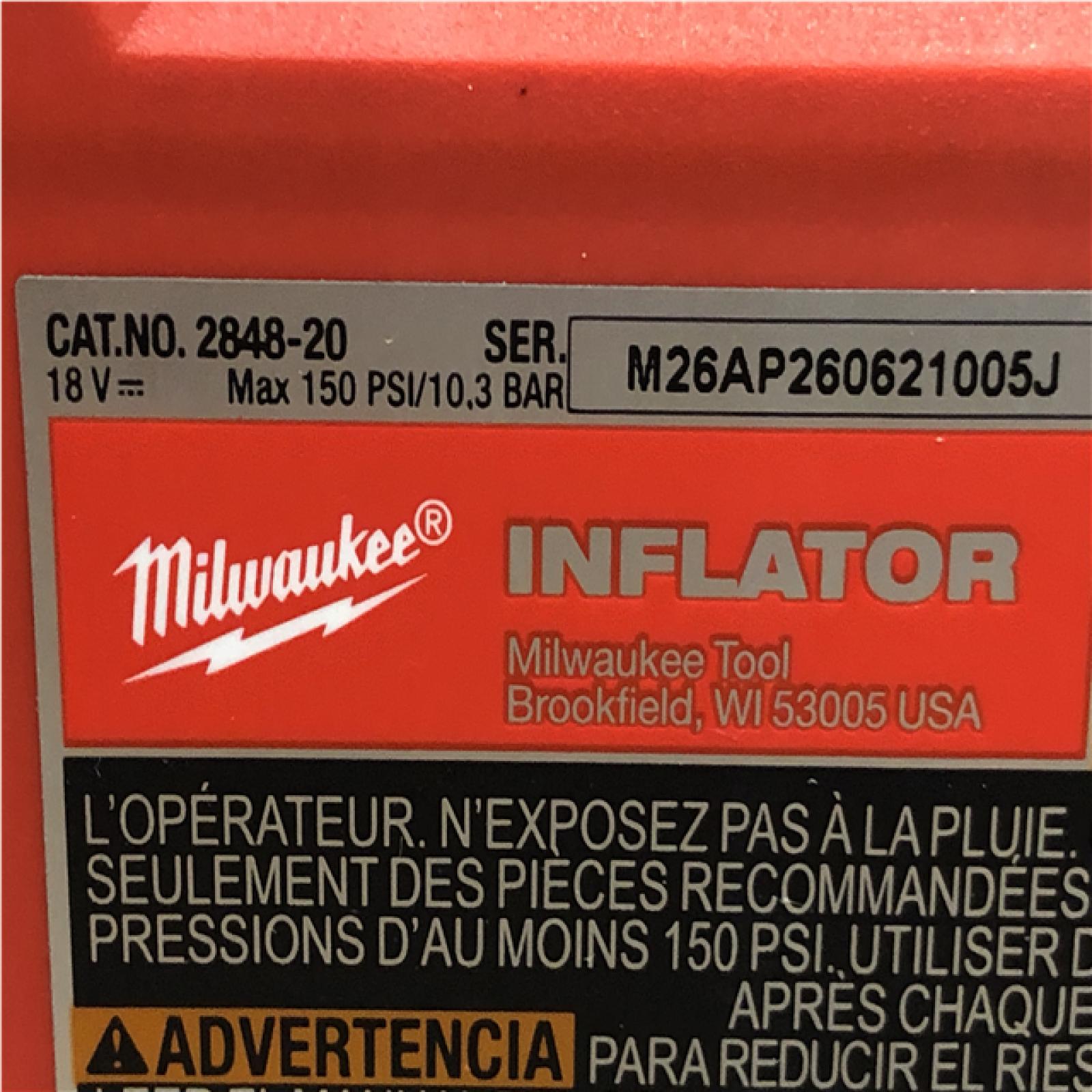 AS-IS   Milwaukee 18-Volt Lithium-Ion Cordless Electric Portable Inflator (Tool-Only)