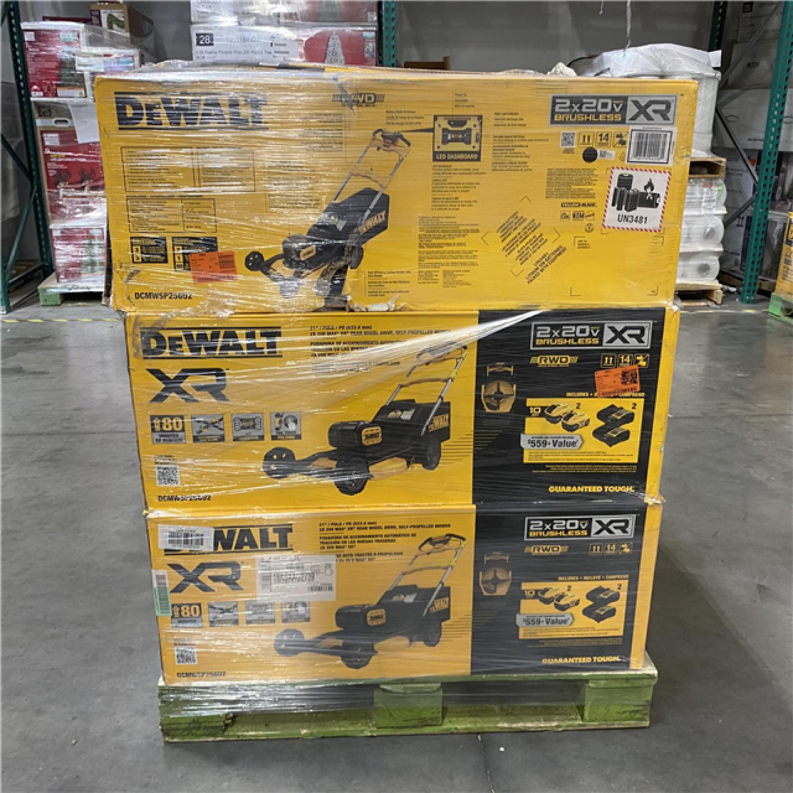 Dallas Location - As-Is DEWALT Lawn Mower Pallet