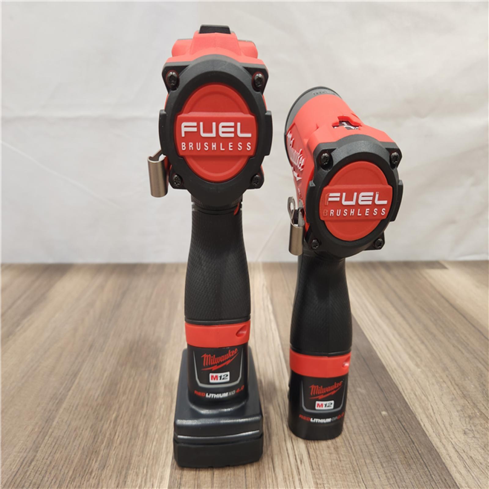 AS-IS- Milwaukee 12V Brushless Hammer Drill and Impact Driver Combo Kit