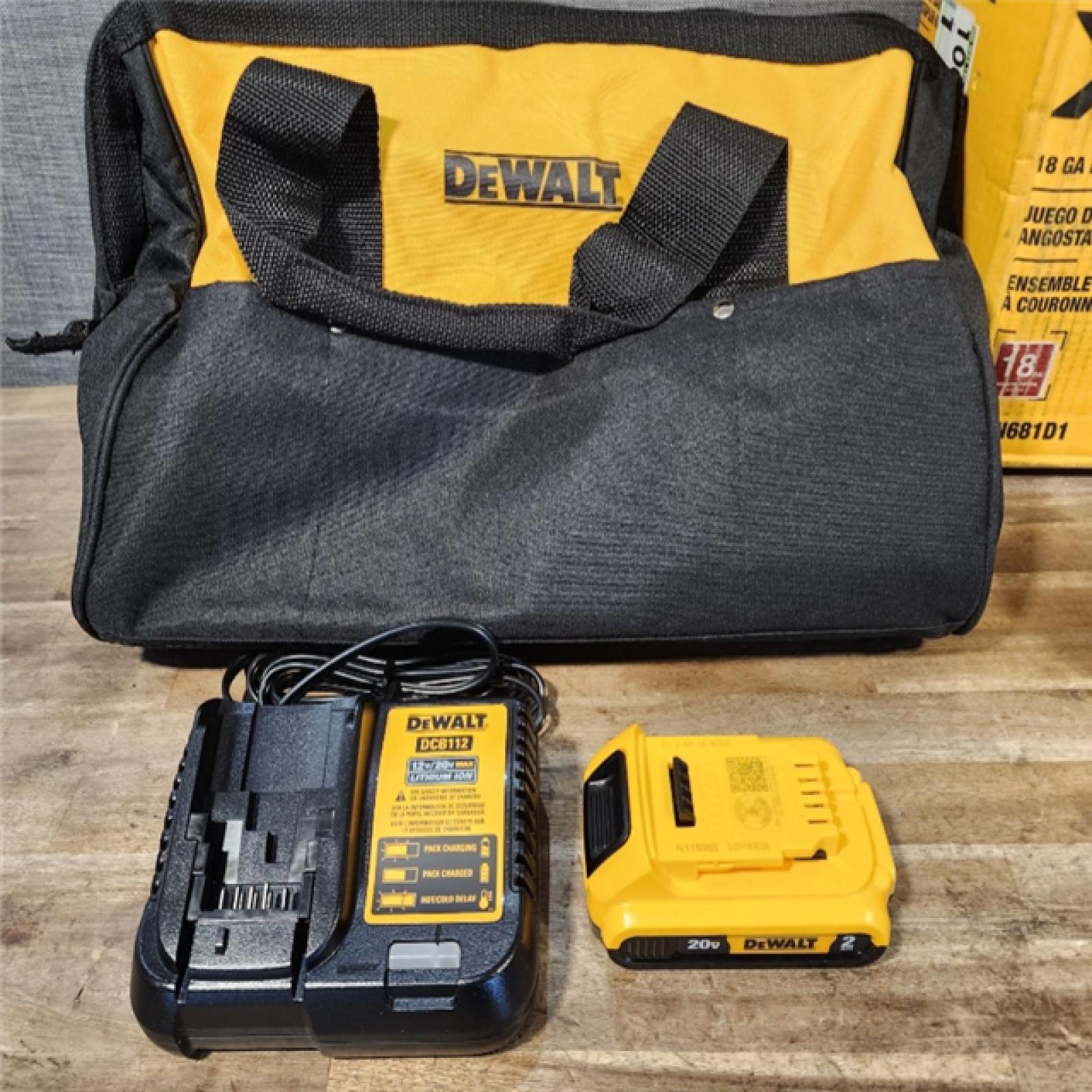 HOUSTON LOCATION - AS-IS DeWALT DCN681D1 20V MAX 18ga Cordless Brushless Narrow Crown Stapler Kit w/ BATTERY & CHARGER