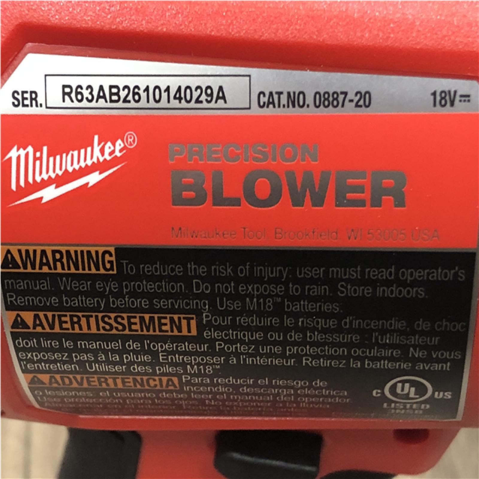 AS-IS Milwaukee 18V Lithium-Ion 570 MPH Brushless Cordless Precision Blower (Tool-Only)