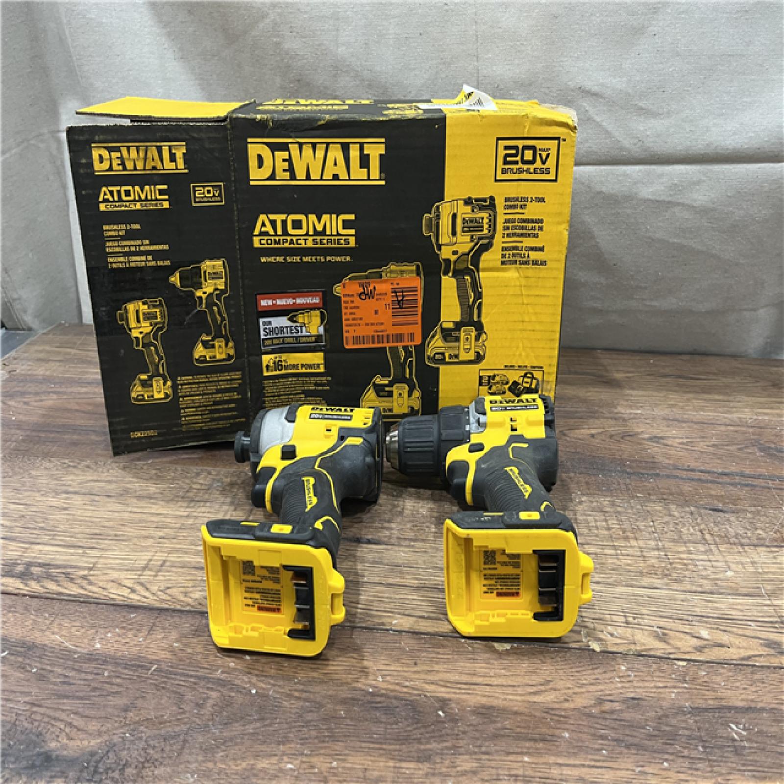 AS-IS DEWALT ATOMIC 20-Volt MAX Lithium-Ion Cordless Combo Kit (2-Tool) with (2) 2.0Ah Batteries, Charger