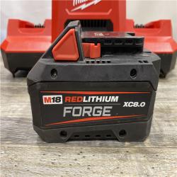 AS-IS Milwaukee 18V Lithium-Ion REDLITHIUM FORGE 8.0 Ah Battery Pack with 18V Super Charger