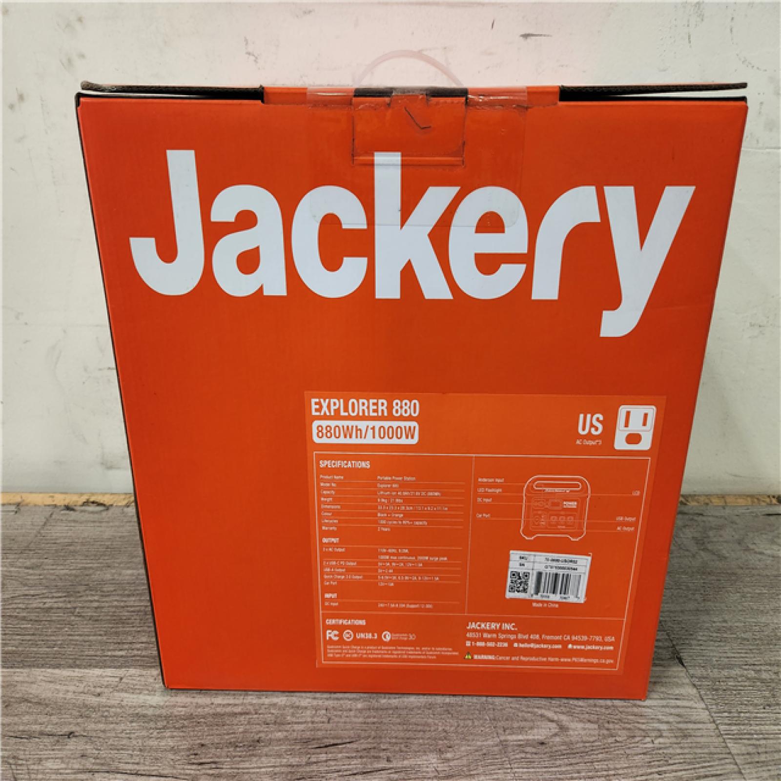 Phoenix Location NEW Jackery Explorer 880, 880Wh/1000W Model No: Explorer 880 (Sealed)