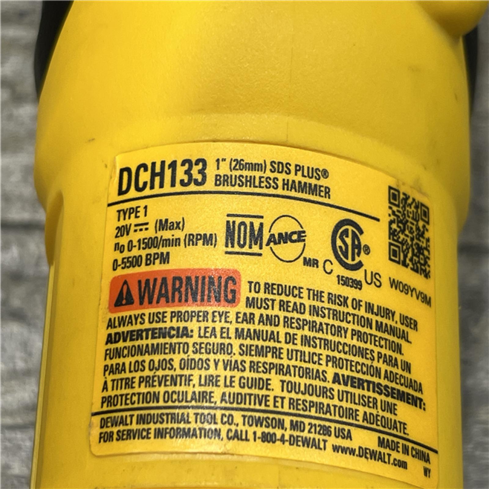 AS-IS DEWALT 20V MAX Cordless Brushless 1 in. SDS Plus D-Handle Concrete and Masonry Rotary Hammer (Tool Only)
