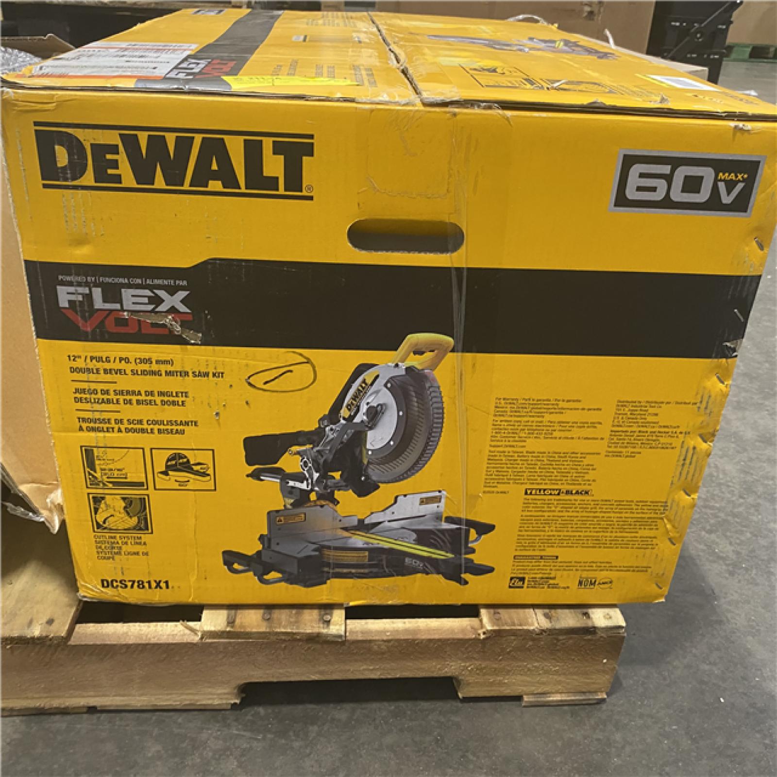 As-Is- DEWALT 60V Lithium-Ion 12 in. Cordless Sliding Miter Saw Kit with 9.0Ah Battery Pack