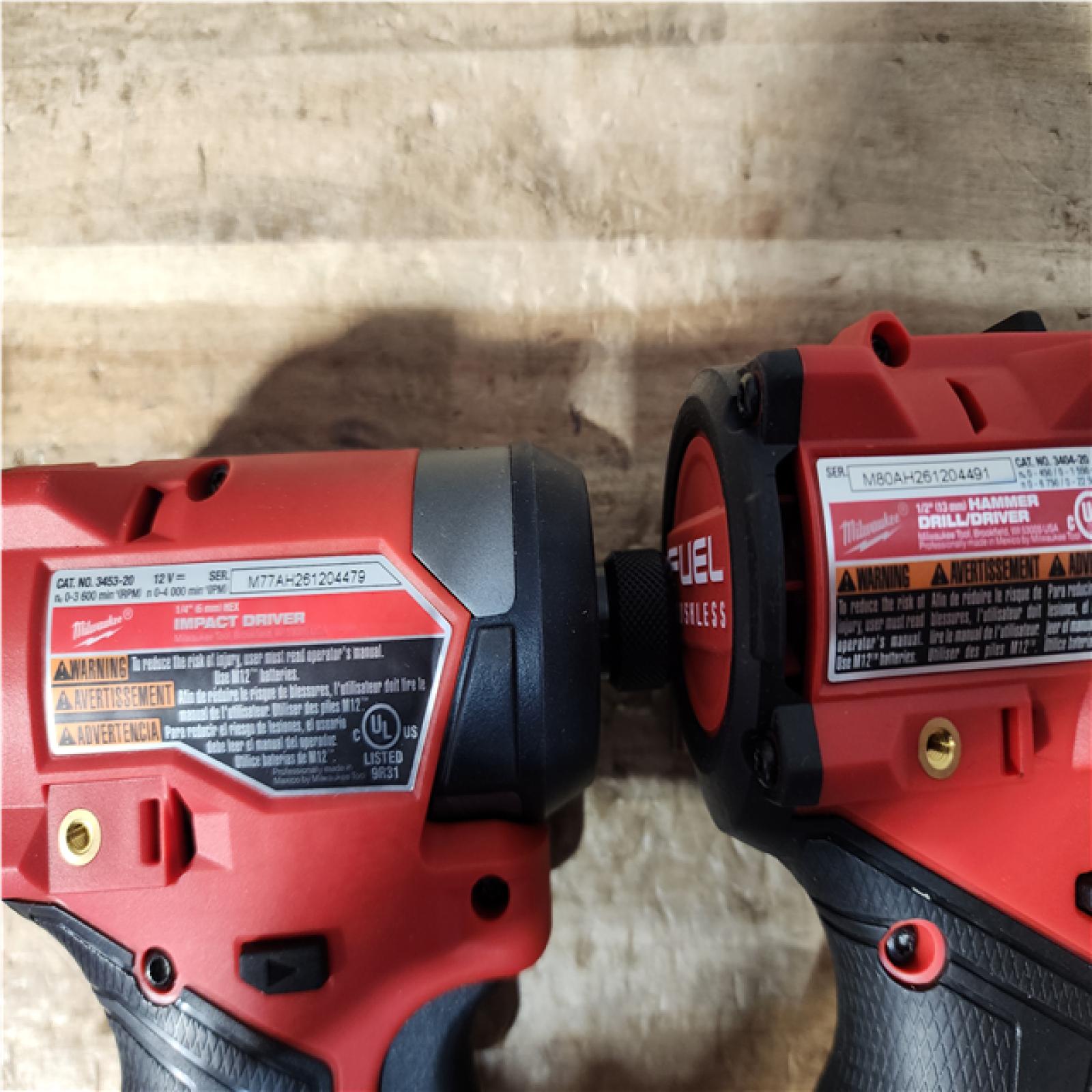 Houston Location AS-IS Milwaukee FUEL Drill and FUEL Impact and Batteries QTY/2 and Charger