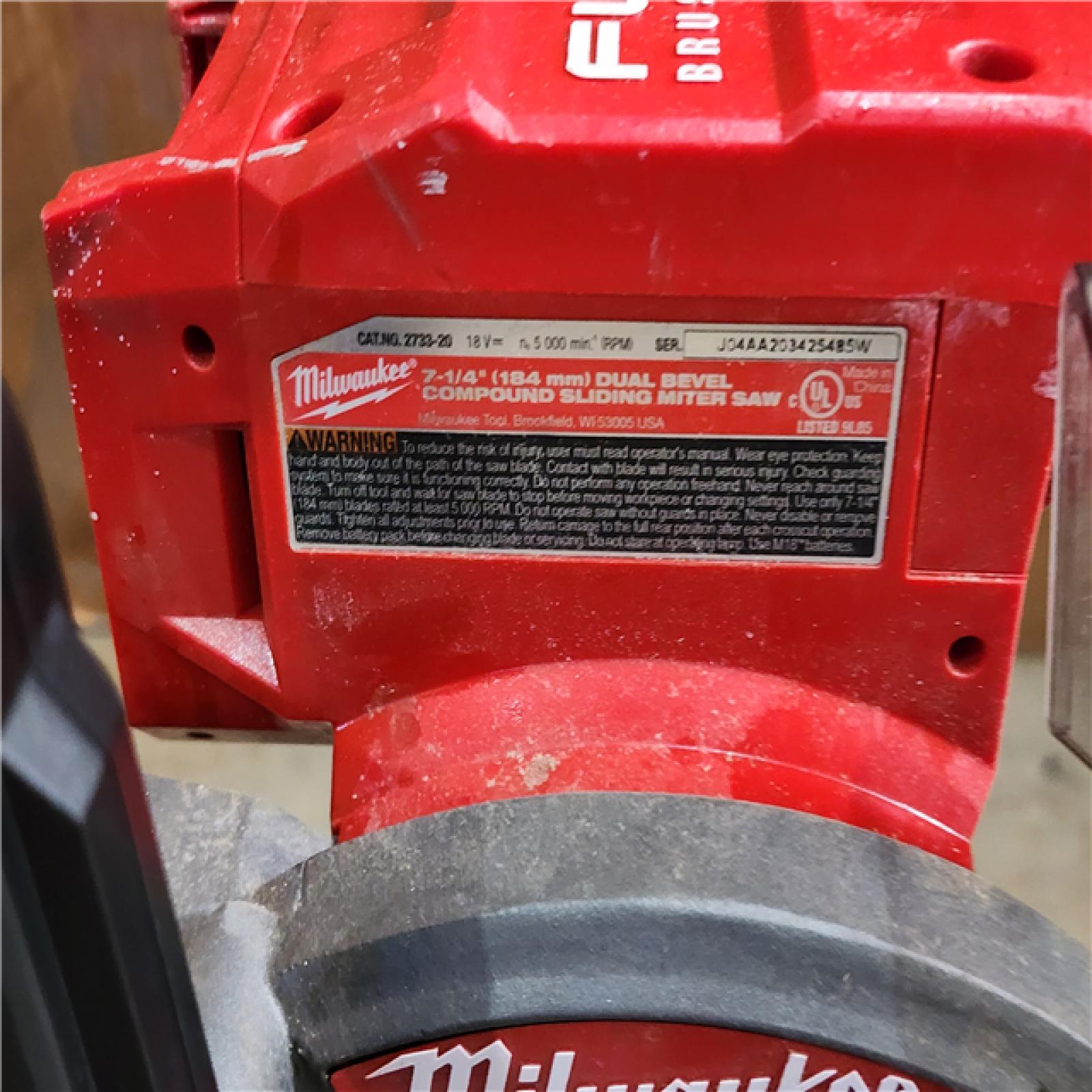 HOUSTON LOCATION - AS-IS Milwaukee M18 FUEL 7-1/4 in. Cordless Brushless Dual-Bevel Sliding Compound Miter Saw (Tool Only)