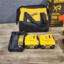 HOUSTON LOCATION - AS-IS DEWALT 20V MAX XR Hammer Drill and ATOMIC Impact Driver 2 Tool Cordless Combo Kit with (2) 4.0Ah Batteries, Charger, and Bag