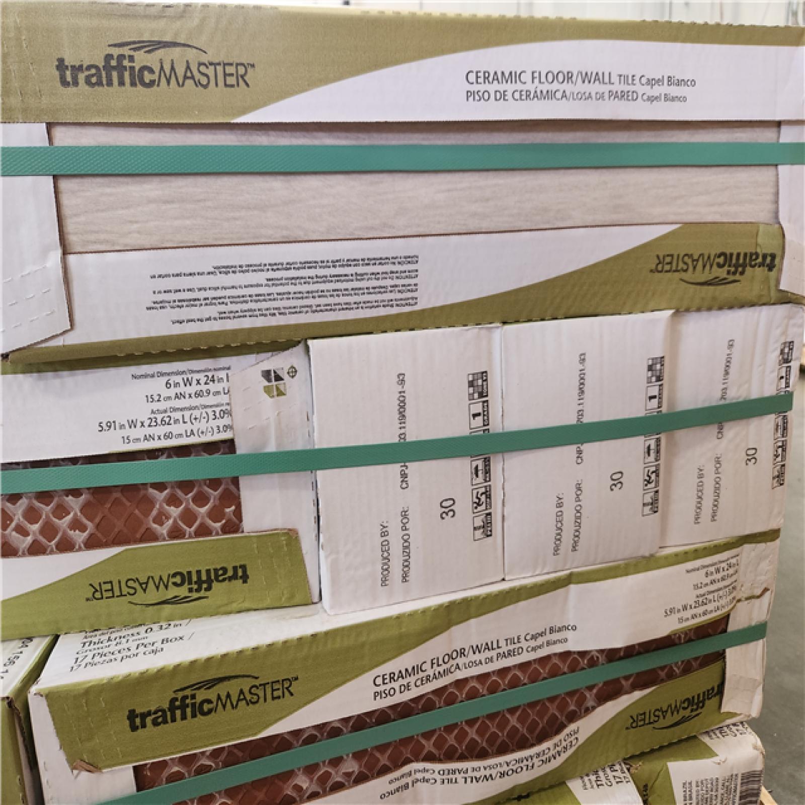 Phoenix NEW TrafficMaster Capel Bianco 6 in. x 24 in. Matte Ceramic Wood Look Floor and Wall Tile (544 sq. ft./32 Case)