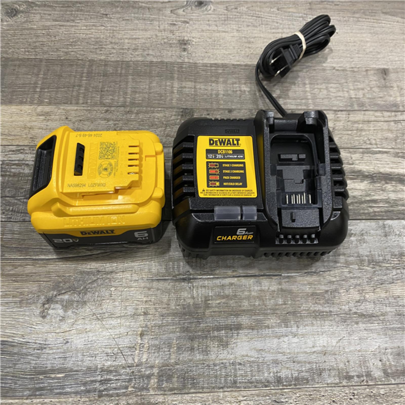 AS-IS DEWALT 20V MAX Lithium-Ion 6.0 Ah Battery and Charger