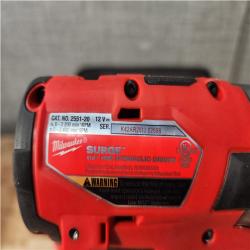 Houston Location AS-IS Milwaukee FUEL SURGE 12V Lithium-Ion Brushless Cordless 1/4 in. Hex Impact Driver Compact Kit