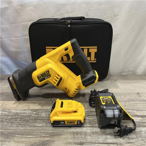 AS-IS DEWALT 20-Volt MAX Lithium-Ion Cordless Compact Reciprocating Saw with Battery 2Ah  Charger and Kit Bag
