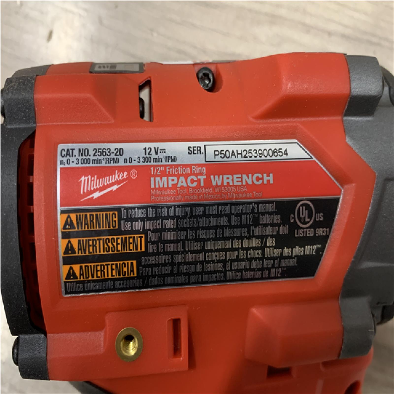 AS-IS Milwaukee FUEL 12V Lithium-Ion Brushless Cordless Stubby 1/2 in. Impact Wrench (Tool-Only)