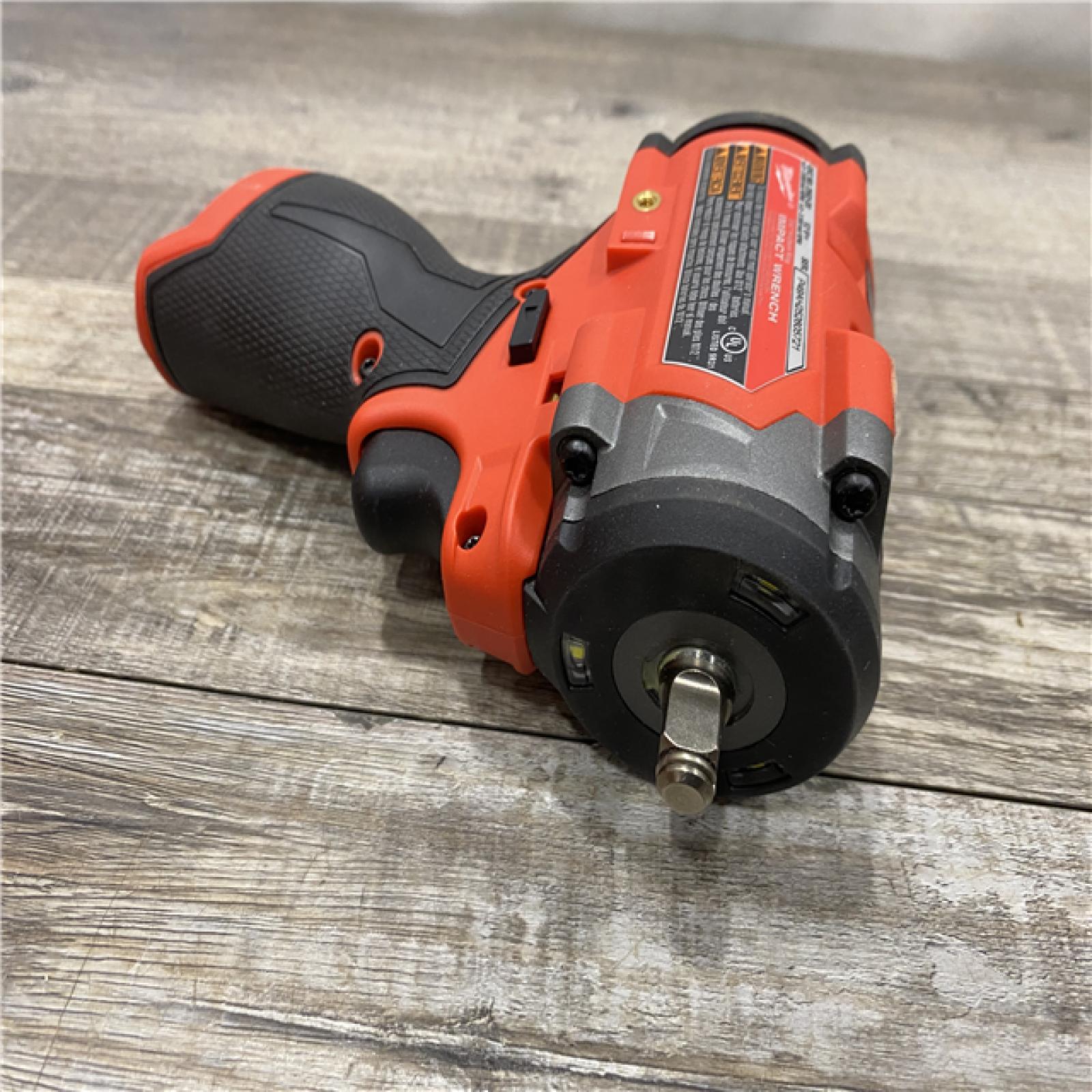 AS-IS Milwaukee  FUEL 12V Lithium-Ion Brushless Cordless Stubby 3/8 in. Impact Wrench (Tool-Only)