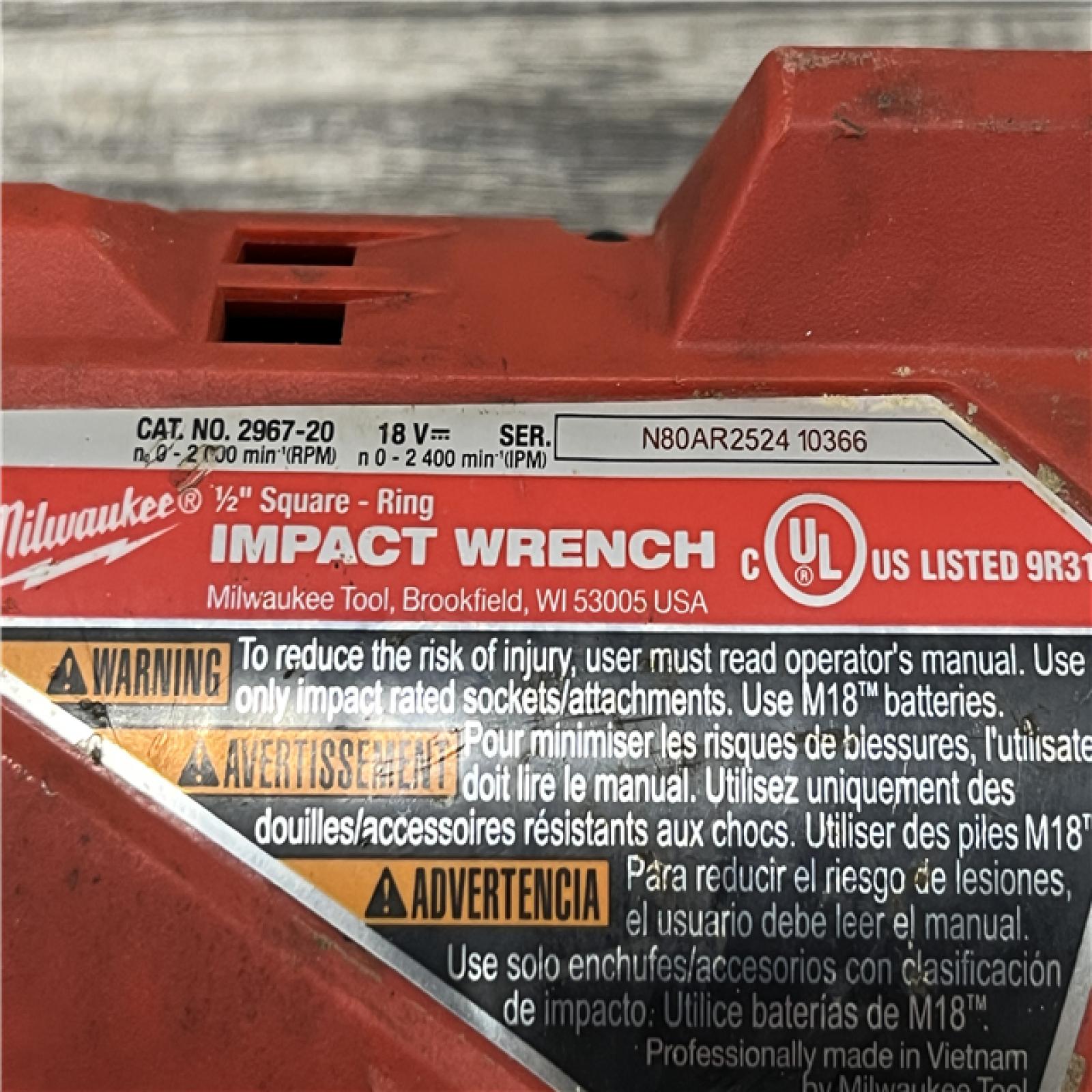 AS-IS Milwaukee FUEL 18V Lithium-Ion Brushless Cordless 1/2 in. Impact Wrench with Friction Ring (Tool-Only)