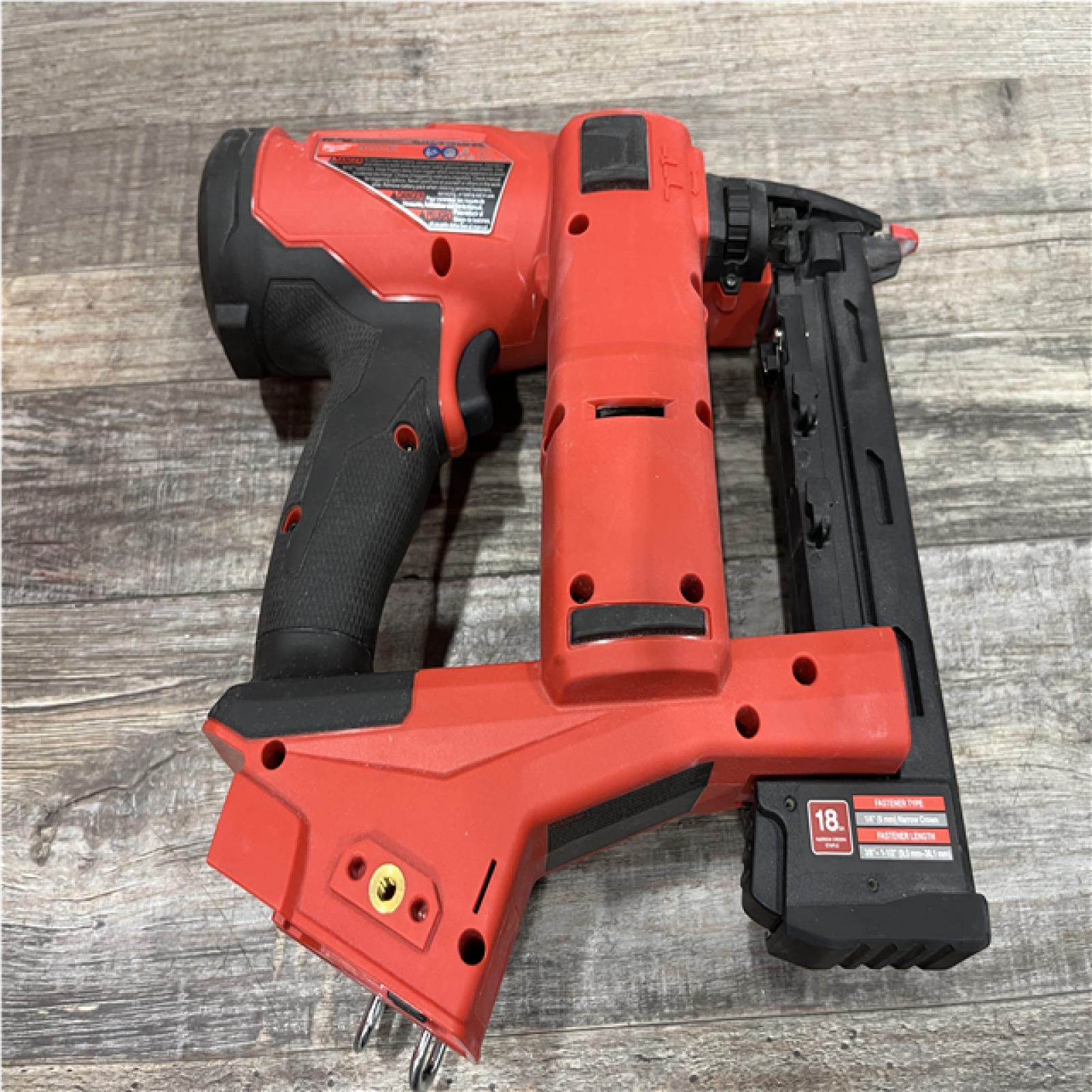 AS-IS Milwaukee FUEL 18-Volt Lithium-Ion Brushless Cordless 18-Gauge 1/4 in. Narrow Crown Stapler (Tool-Only)