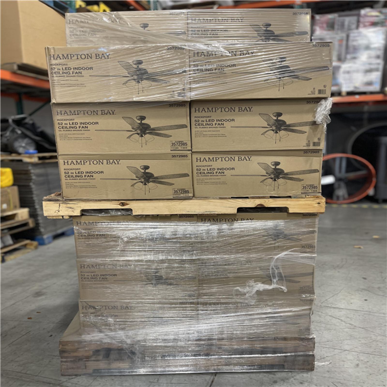 DALLAS LOCATION -Rockport 52 in. Oil-Rubbed Bronze Cherry/Walnut Blades LED Ceiling Fan PALLET-(40 UNITS)