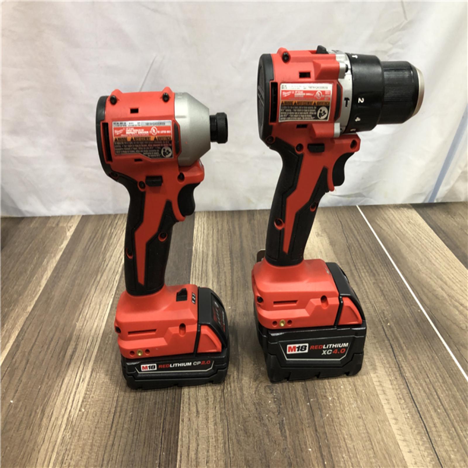 AS-IS Milwaukee 18-Volt Lithium-Ion Brushless Cordless Compact Hammer Drill/Impact Combo Kit