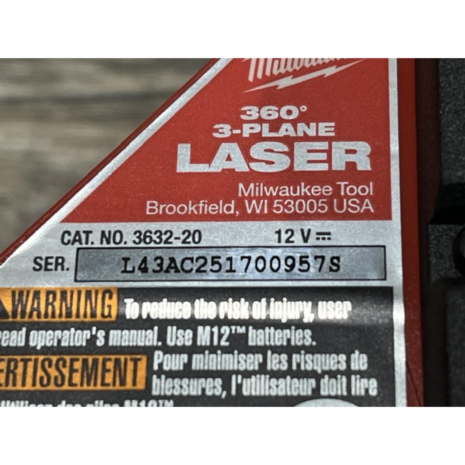 AS-IS Milwaukee 12-Volt Lithium-Ion Cordless Green 250 ft. 3-Plane Laser Level Kit