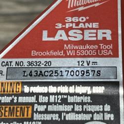 AS-IS Milwaukee 12-Volt Lithium-Ion Cordless Green 250 ft. 3-Plane Laser Level Kit