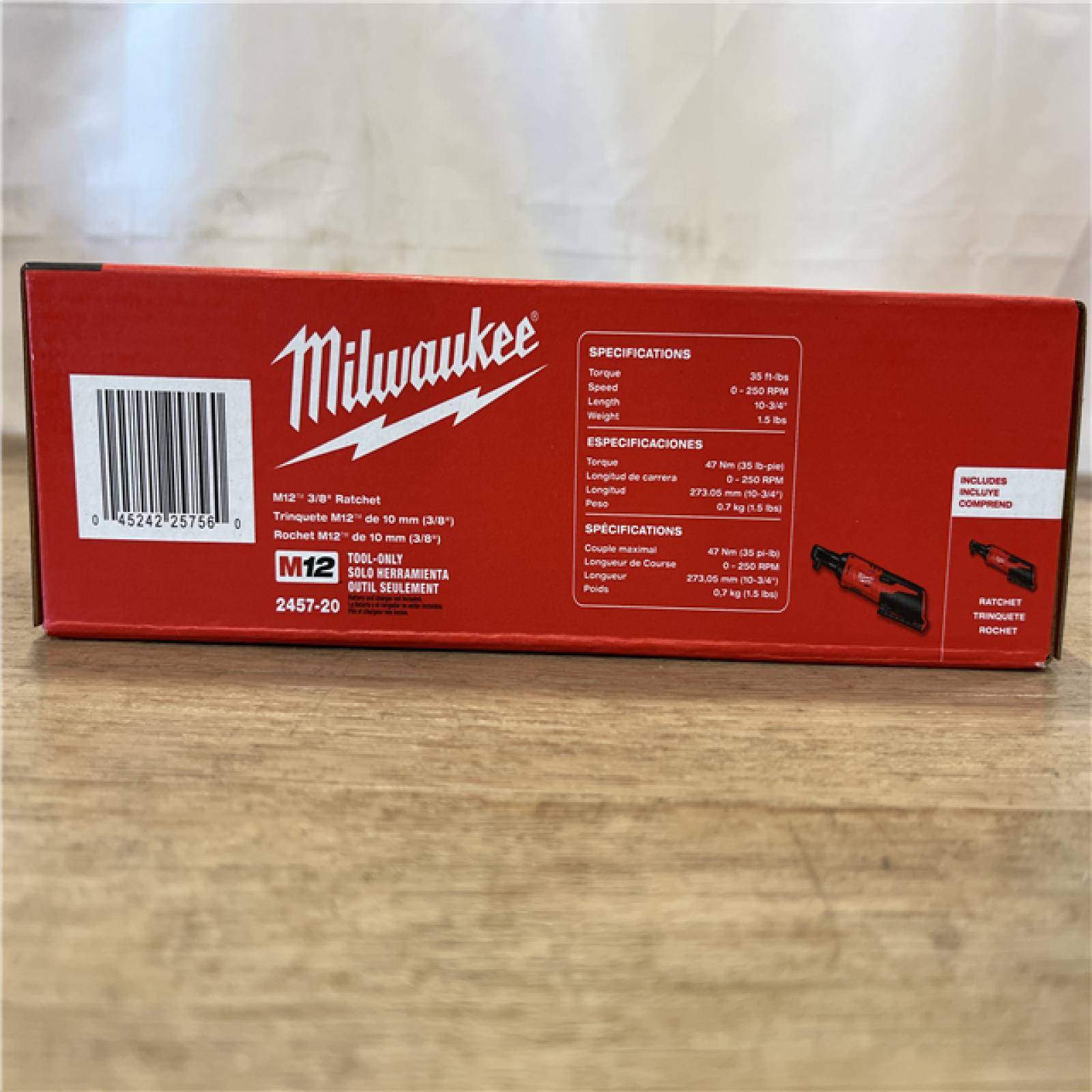 NEW! Milwaukee 12V Lithium-Ion Cordless 3/8 in. Ratchet (Tool-Only)