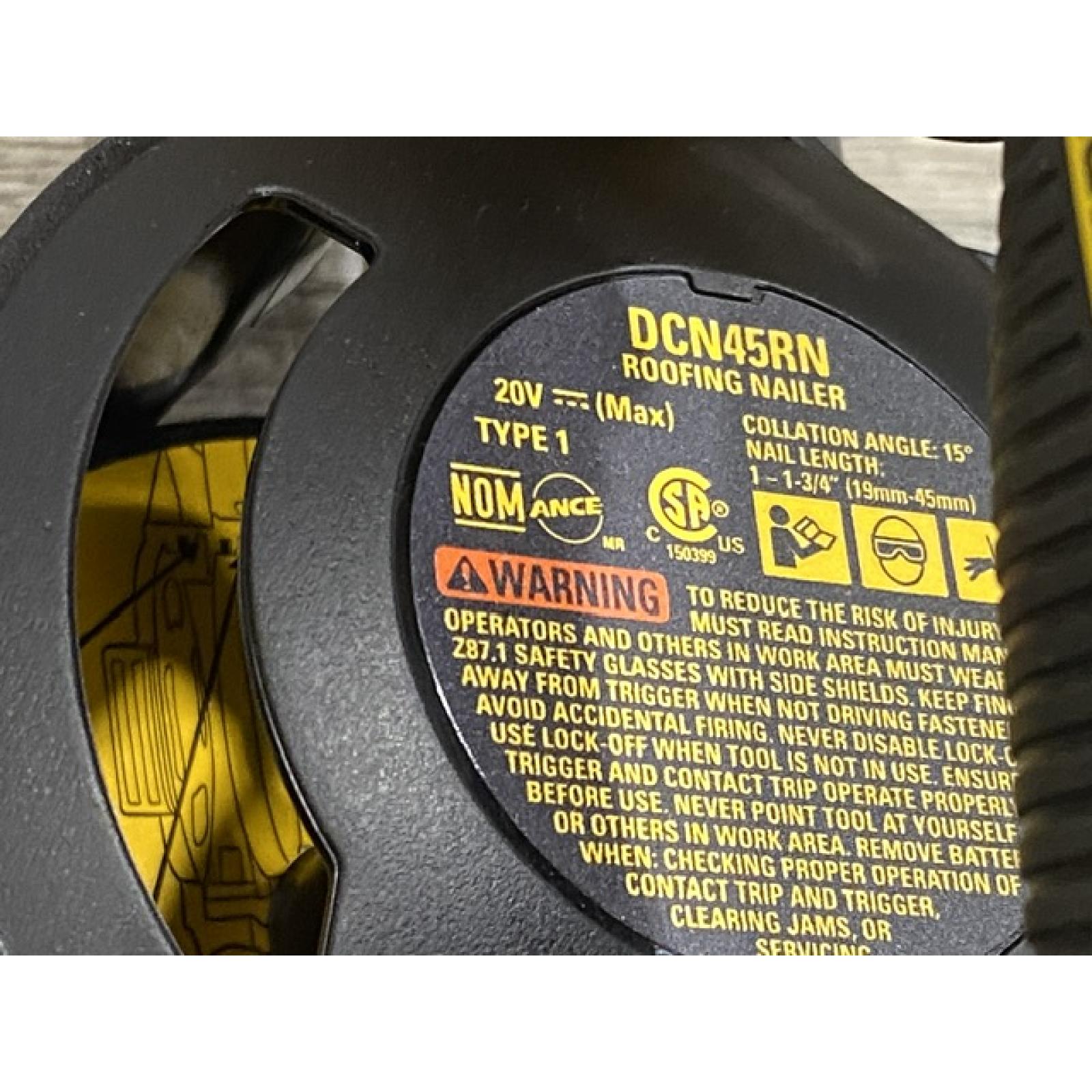 AS-IS DEWALT 20V MAX 15-Degree Electric Cordless Roofing Nailer (Tool Only)