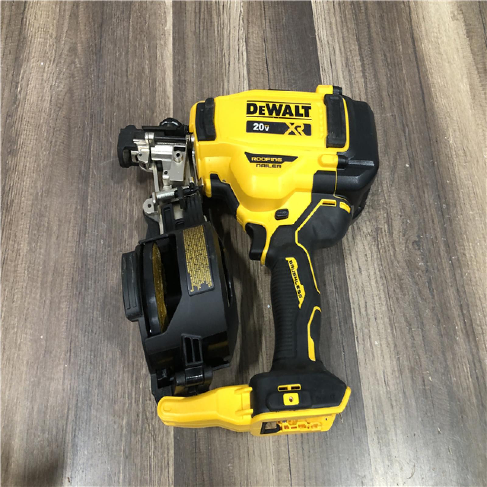 AS-IS DEWALT 20V MAX Lithium-Ion 15-Degree Electric Cordless Roofing Nailer Kit