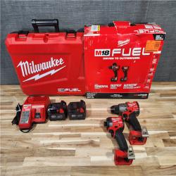 HOUSTON LOCATION - AS-IS Milwaukee FUEL 18V Lithium-Ion Brushless Cordless Hammer Drill and Impact Driver Combo Kit