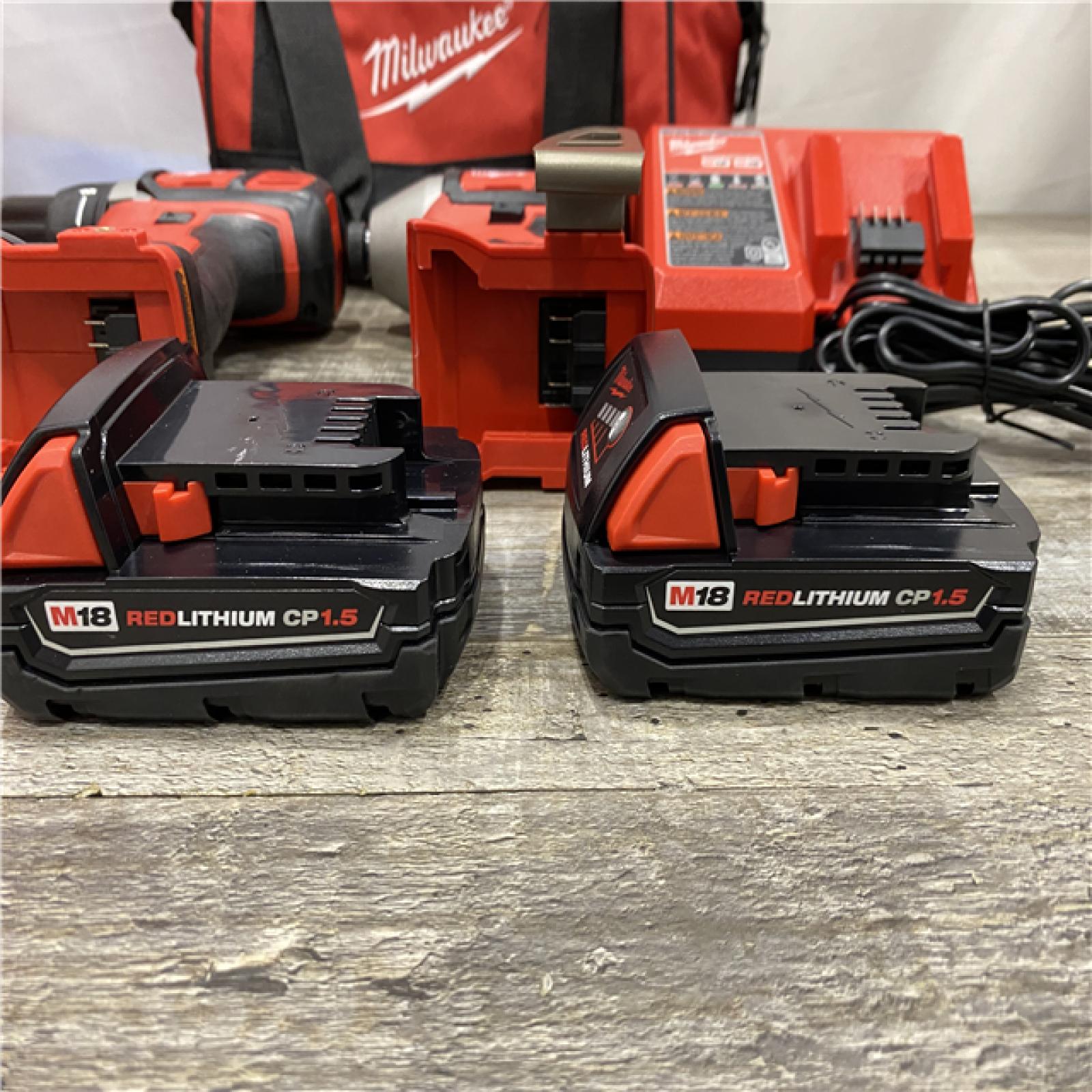 AS-IS Milwaukee 18V Cordless Brushed 2-Tool Drill/Driver and Impact Driver Kit