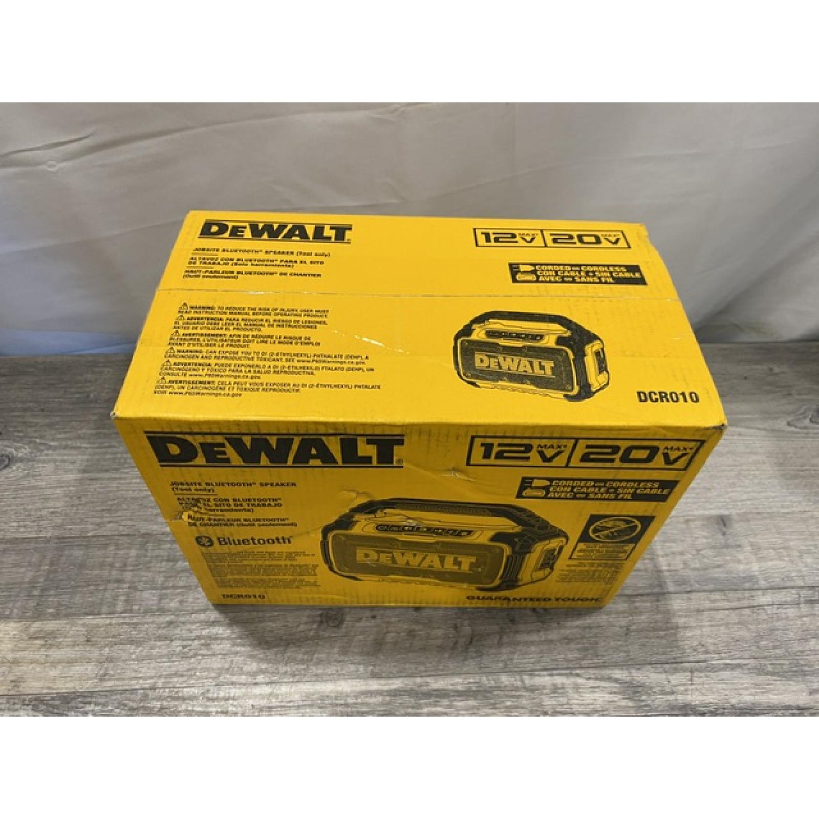NEW - DEWALT 20V MAX Cordless Bluetooth Speaker (Tool Only)