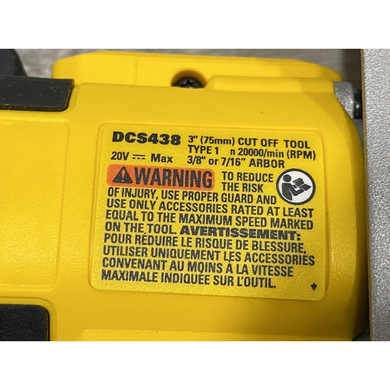 AS-IS DEWALT 20V XR Cordless 3 in. Cut-Off Tool (Tool Only)