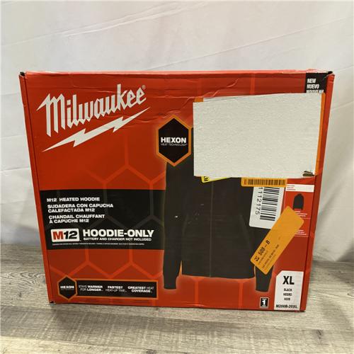NEW - Milwaukee Men's X-Large 12-Volt Lithium Ion Cordless Black Heated Hooded Jacket (Jacket Only)
