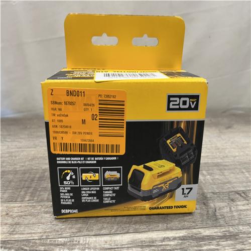 NEW - DEWALT 20V MAX XR POWERSTACK Lithium-Ion Battery Starter Kit with 1.7Ah Battery and Charger