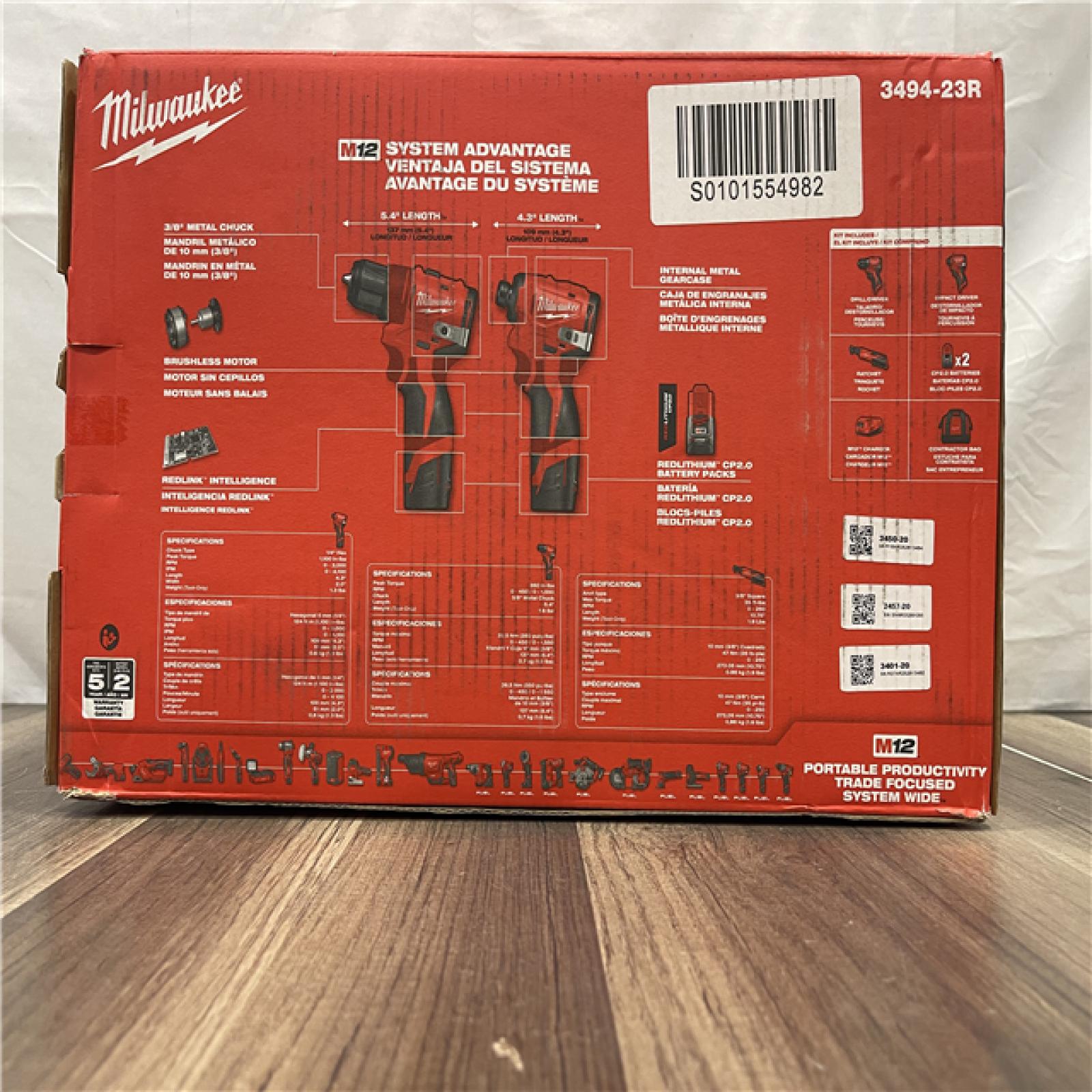 Milwaukee M12 12-Volt Lithium-Ion Brushless Cordless Subcompact Drill &Impact Driver Combo Kit