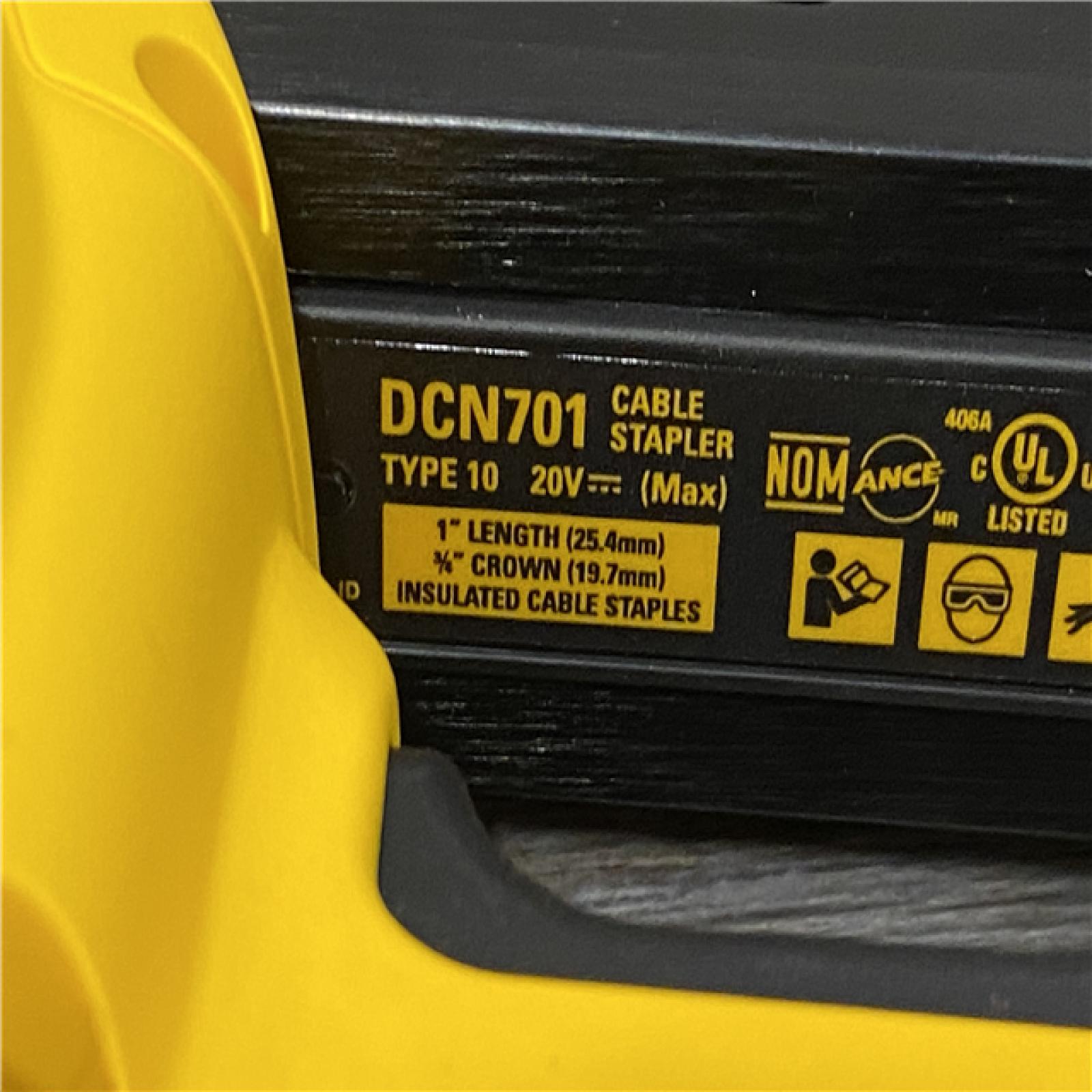 AS-IS DEWALT 20V MAX Lithium-Ion Cordless Cable Stapler with 2.0Ah Battery  Charger and Bag