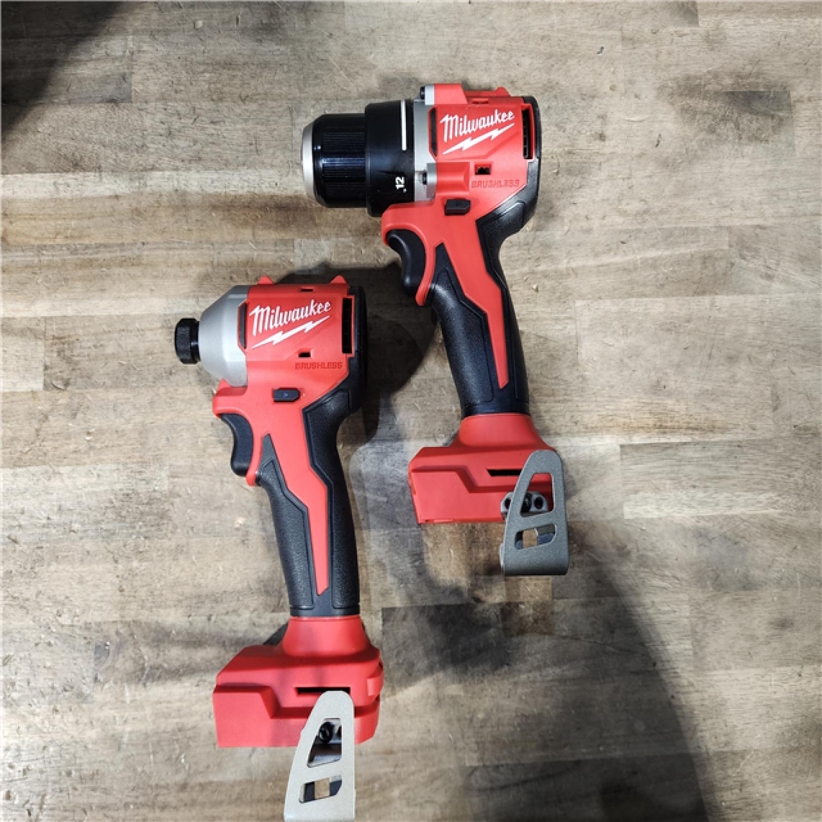 HOUSTON LOCATION - AS-IS Milwaukee M18 18V Lithium-Ion Brushless Cordless Compact Drill/Impact Combo Kit (2-Tool) W/(2) 2.0 Ah Batteries, Charger & Bag